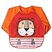 MOMLOVES - Waterproof Sleeved Bib,Infant Toddler Baby Waterproof Bib,6-36 Months (Orange(Lions)+Green(Monkey))