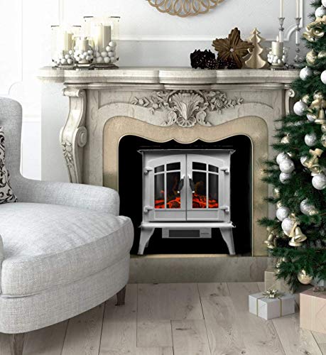 AuAg 21" 1500W Electric Log Fireplace Freestanding Heater Flames Infrared Quartz Portable Firebox with 3D Realistic Flame Effect, with Over-Heating Protection, Good for Living Room