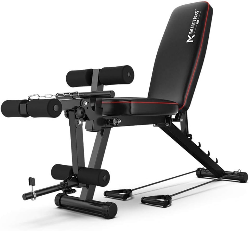JLDN Weight Bench Utility Adjustable, Workout Benchs Foldable Bench Press Incline Gym Bench Weightlifting and Strength Training for Home Gym,Black