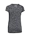 Under Armour Girls' Novelty Big Logo T-Shirt, Black (002)/Pink Punk, Youth Medium