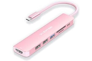 LENTION 7 in 1 USB C Hub with 4K@60Hz HDMI, Dual Card Reader,100W PD,USB 3.0 & 2.0 Compatible 2025-2016 MacBook Pro, New Mac 
