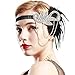 BABEYOND 1920s Flapper Headband Roaring 20s Great Gatsby Headpiece Black Feather Headband 1920s Flapper Gatsby Hair Accessories for Party Prom