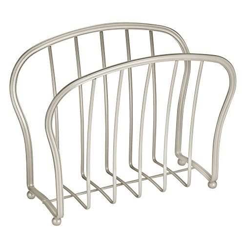 mDesign Bathroom Freestanding Magazine Holder for Magazines, Newspapers, Books - Satin - Thumbnail 2