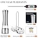 Salt and Pepper Shakers, SURPEER Manual Pepper Grinder with Adjustable Ceramic Grinding Core, Stainless Steel and Acrylic Glass - Easy to Use Pepper Mill for Spice(Meat Thermometer Included) - 2 Sets