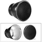 Andoer 7" Standard Reflector Diffuser Lamp Shade Dish with 60° Honeycomb Grid for Bowens Mount Studio Strobe Flash Light Speedlite