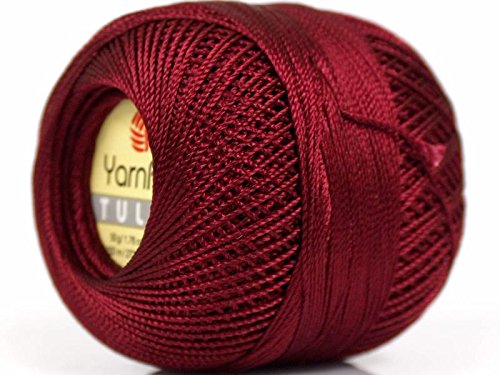 Burgundy Yarn Art Tulip Size 10 Microfiber Thread - 50 Gram, 273 Yards