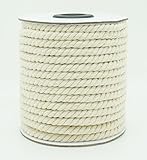 5mm Natural White Cotton Twisted Cord Craft Macrame Artisan String (16yards Spool)