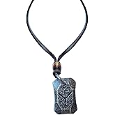 Norse Alley Viking Runes Pendant | Rune Necklace with Adjustable Leather Cord | Nordic Jewelry for Men & Women, Valentine Gift