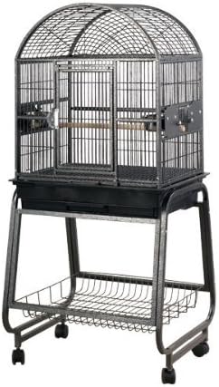 BirdsComfort HQ Cockatiel Bird Cage With Cart Stand 22x17 Platinum