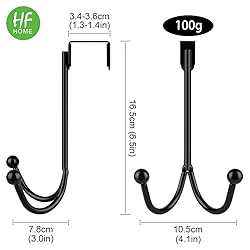 HFHOME 2Packs Over The Door Double Hanger
