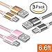 TekSonic [3 Pack] 6ft Extra Long Micro USB to USB Cable Nylon Braided Quick Charge Cable/Cord for Wall Chargers and Data Sync Cable Charge for Android, Samsung, HTC, LG, Nokia, Motorola, Tablets