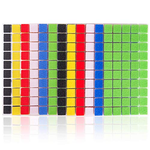 Vkey 150 Pairs Squares Colorful Hook and Loop Squares with Adhesive Back | Heavy Duty ¾" (20 mm) Sticky Pads Best for Home Office Classroom Crafts 6 Colors - Thumbnail 5