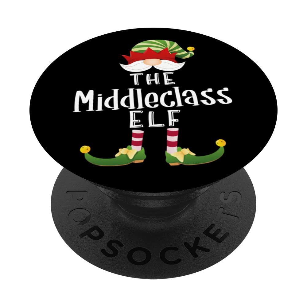 Middleclass Elf Group Christmas Funny Pajama Party PopSockets Swappable PopGrip