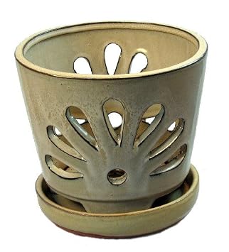 Hirt 27s Gardens Ceramic Orchid Pot Saucer 7 1 4x6 1 4 Beige Amazon In Home Kitchen