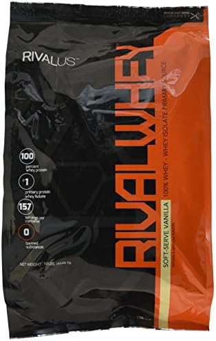 Rivalus Rivalwhey - Vanilla 10lb - 100% Whey Protein, Whey Protein Isolate Primary Source, Clean Nutritional Profile, BCAAs, No Banned Substances, Made in USA