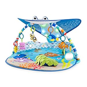 Bright-Starts-Disney-Baby-Mr-Ray-Ocean-Lights-Activity-Gym-Play-Mat Bright Starts, Disney Baby, Finding Nemo Ocean Lights Baby Activity Gym and Play Mat with Detachable Toys, Sound and…