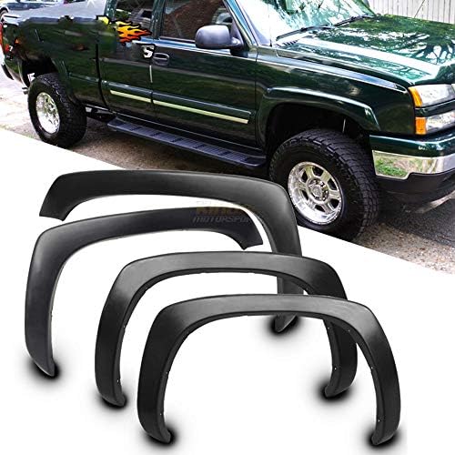 YXSMNB Fender Flares Wheel Cover Vent Smooth Unpainted Black PP ，for Chevy Silverado 1999-2006