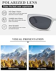 kimorn Y2K Wrap Around Polarized Sunglasses Womens