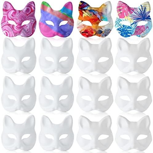 Máscara Blanca De Gato En Blanco DIY, Máscara De Pulpa Pintada A Mano Mascara Pintada A Mano 11 Afortunado Sencillez Máscara Blanca De Gato En Blanco DIY, Máscara De Pulpa Pintada A Mano Mascara Pintada A Mano 11 Afortunado Sencillez