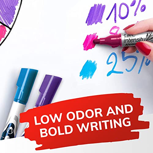 BIC Intensity Advanced Colorful Dry Erase Markers, Fine Bullet Tip, 12