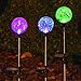 Sogrand Solar Lights Outdoor Garden Decorations Decorative Stake Light Landscape Home Decor Crackle Glass Globe Stakes Deal of The Day Prime Today 3 Color LED Lighting for Outside Yard Patio 3Pack