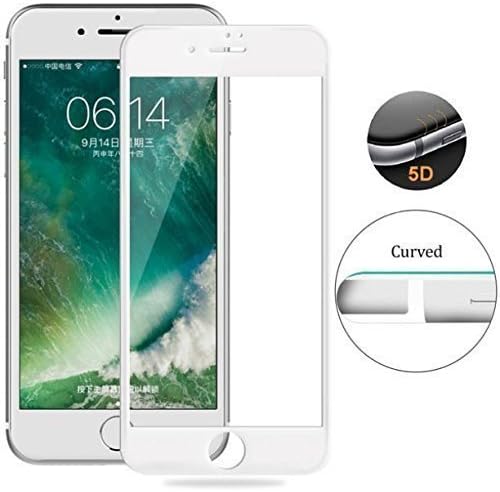 Frazil Full Glue, Full Coverage Edge-to-Edge 5D Tempered Glass Screen Protector for Apple iPhone 6 Plus/6S Plus (White)