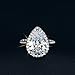 UMODE Jewelry 4 Carat Pear Cut Cubic Zirconia CZ Halo Engagement Wedding Ring (White Gold Color 8)