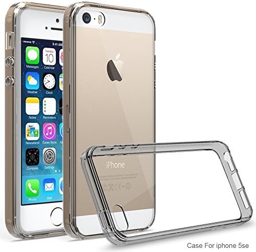 iPhone SE Case, iPhone 5S Case, MoboZx [Premium Acrylic + TPU] Protective Slim Light-Weight [Scratch-Resistant] Shock-Proof TPU BumperCrystal Clear Back For iPhone SE (2016)/5S (Crystal Black)