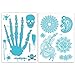 Lady Up 12 Sheets Glow in the Dark PVC Fluorescent Temporary Tattoos 210X190mm