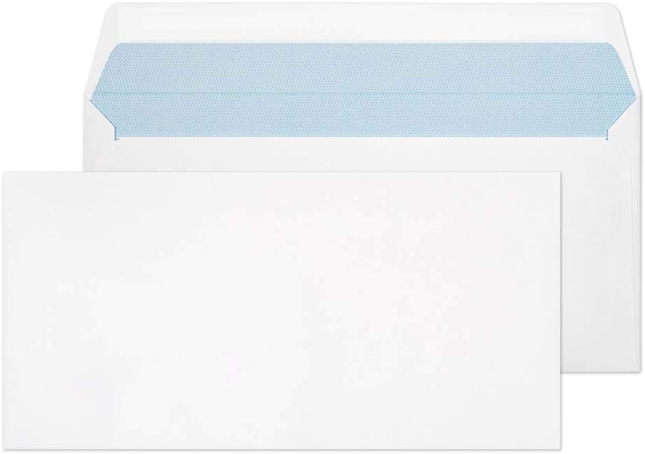 Blake Office DL 110 x 220 mm 120 gsm Peel & Seal Wallet Envelopes (32215) Ultra White Wove - Pack of 500, DL - 110 x 220 mm