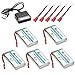 CHEERSON HOBBYTIGER 3.7V 1200mAh Lipo Battery 25C ( 5PCS ) + 5 in 1 Batteries Charger for SYMA X5HW X5HC RC Quadcopter