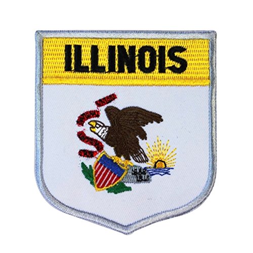 State of Illinois Flag Shield Embroidered Applique Patch