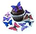 Assorted Purple Pink Blue Wafer Paper Butterflies 1.75 Inch for Decorating Desserts Pack of 12