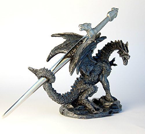 Stock4u Dragon Ornament with Sword Letter Opener, 10 cm, Grey,Brown