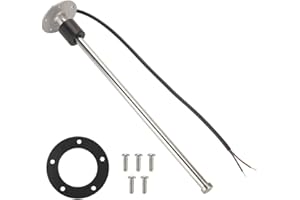 YOLLKY 15" 380mm Universal Boat Fuel Tank Sending Unit Stainless Steel Gas Water Fuel Level Sensor Waterproof Fuel Sender Unit - Compatible for Marine Car RV Truck Vehicle