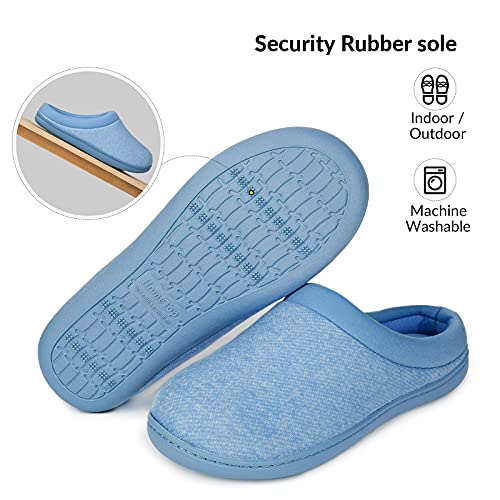 HomeTop Women's Comfort Slip On Memory Foam Slippers French Terry Lining House Slippers w