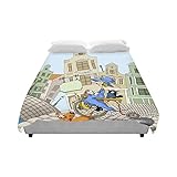 Love Nature Custom Bedding The Woman On A Bicycle Goes Along The Street Citie Fashion Duvet Cover 86" X 70"(One Side Printed) Queen Duvet Cover, King Duvet Cover, Full Duvet Cover
