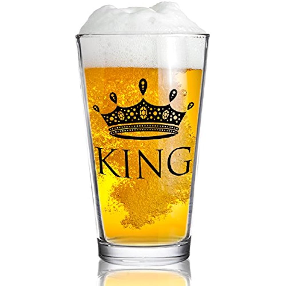 King Glassware & Drinkware And Queen Beer Wine Gift Set Of 2 Fun