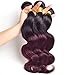 Brazilian Human Hair Bundles 16 18 20 Inch 1b 99j Silky Top Hair Ombre Dark Burgundy Weave Sew In Hair Extensions Red And Black Wine Human Remy Soft Wavy Hair Two Tone Weft Mixed Length Cheap