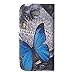L70 Case, LG Optimus L70 Case Gift_Source [Slim Fit] Folio Leather Stand [Wallet] Shell Cover with Card Holder Compatible with LG Optimus L70 [Blue Butterfly Pattern ] ,Sent Screen Protector + Stylus Pen