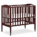 Dream On Me 2 in 1 Portable Folding Stationary Side Crib in Cherry, Greenguard Gold Certified , 2 Piece Set