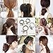 12 Pcs Ponytail holder spiral coil traceless hair bands. Spiral Hair Ties No Crease Elastic Ponytail Holders Phone Cord Traceless Hair Ring, For all types of hair (Assorted color)