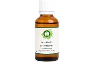 R V Essential Pure Garlic Essential Oil 15ml (0.507oz)- Allium Sativum (100% Pure and Natural Steam Distilled)