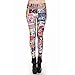 RiverPanda Comic Digital Printed Leggings - Blue/Black/Orange, Small-Medium