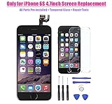 for iPhone 6s LCD Display Screen Touch Digitizer Full assembly Replacement with 3D Touch Panel Home Button Front Camera Ear Speaker Repair Tools Screen Protector, Not fit for iPhone 6S Plus or 6