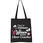 VAMSII Cheer Coach Tote Bag Cheerleading Coach Gifts Bag Cheerleading Gifts for Coaches Instructors Shoulder Bag(Women Cheer Coaches tote)