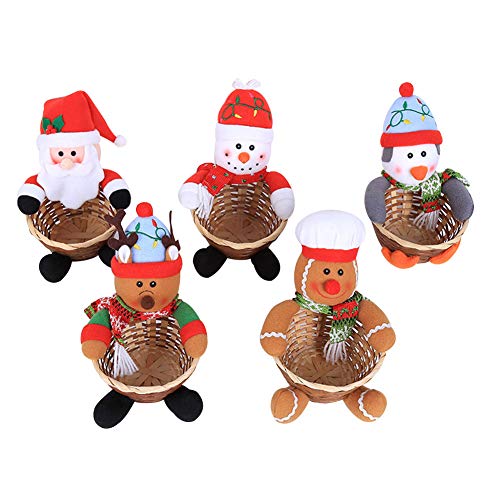 image for Ocamo Small Merry Christmas Candy Storage Basket for Xmas Table Decora