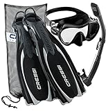 Cressi Reaction EBS Adjustable Mask Fin Dry Snorkel Scuba Gear Set