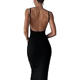 Women Backless Maxi Dress Sexy Spaghetti Straps Long Bodycon Cocktail Party Dresses