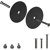 NAUBEA 1 Pack Door Knob Hole Cover Plate Matte Black Deadbolt Cover Plate 2 5/8" Diameter Round Door Hole Filler Plate, 1" and 1.5" Screws, Repair Locks and Doors Hole for Home Security